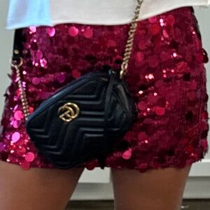 Cider Hot Pink Mini Sparkle Skirt